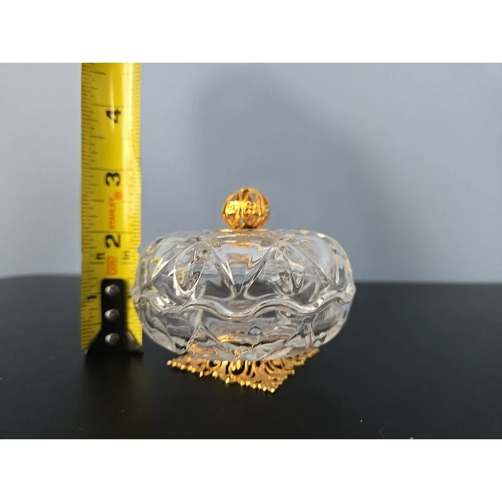 KILARNEY 24% CRYSTAL TRINKET Jewelry DISH 22ct HEARTS FILIGREE BASE